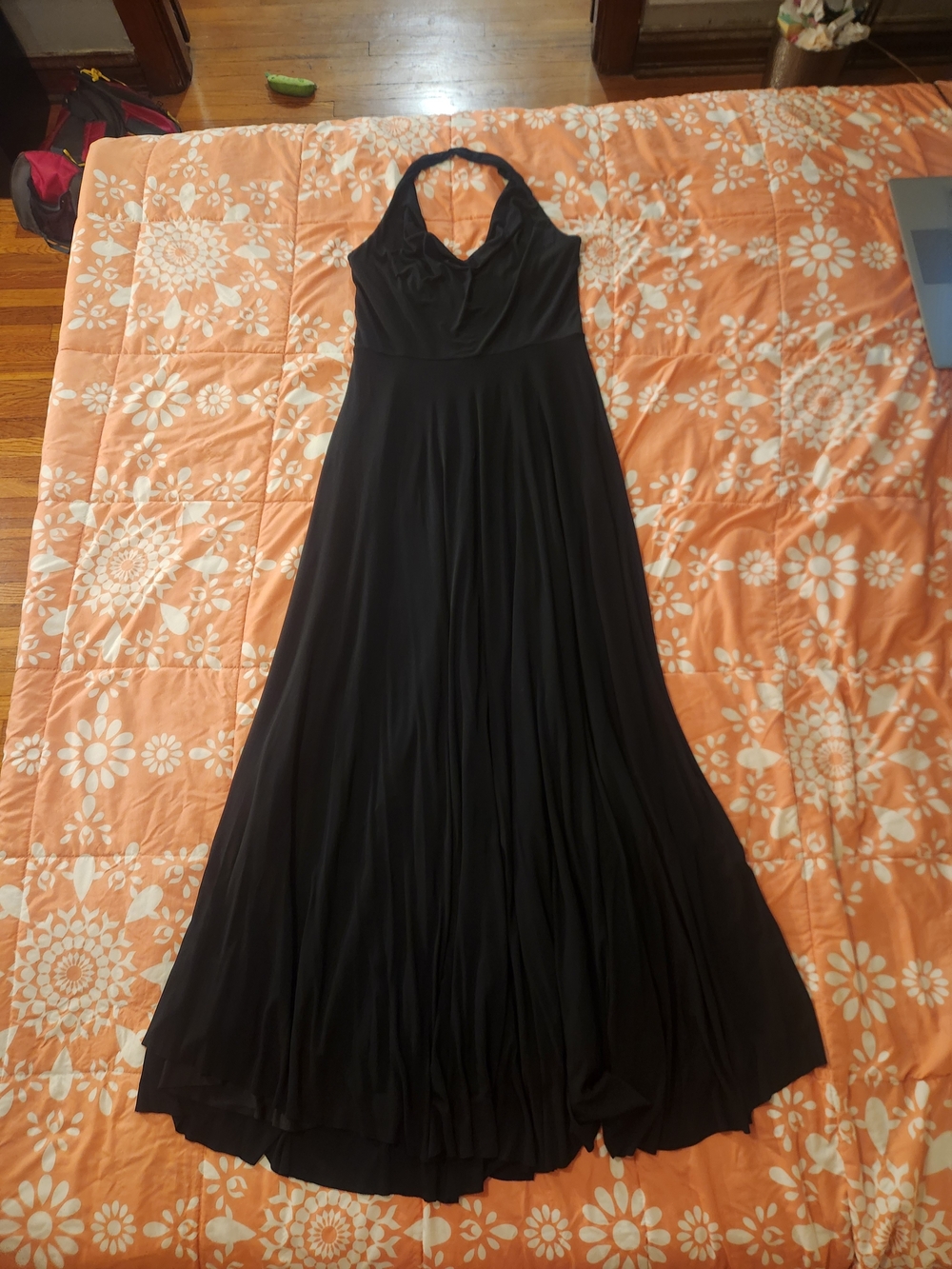 Ann Taylor Black Halter Maxi Dress